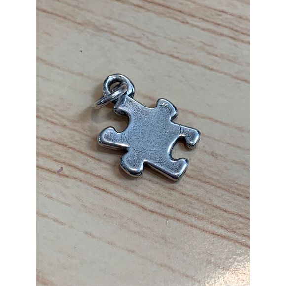 .925 Puzzle Piece Sterling Silver Jewelry Charm #games #autism - Picture 2 of 3
